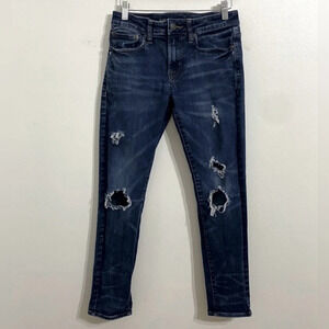 American Eagle Mens Jeans 28x28 Blue Next Level Flex Skinny Distressed Denim